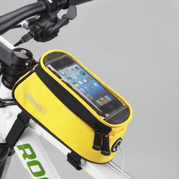 Водоустойчива велосипедна чанта със сензорен екран в черен, червен и жълт цвят