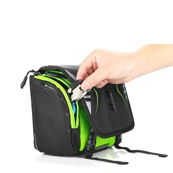 INBIKE Αδιάβροχη τσάντα  ποδηλάτου σε μαύρο, κόκκινο και πράσινο χρώμα