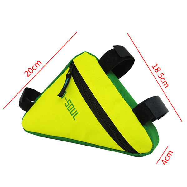 Τριγωνική τσάντα ποδηλάτου σε μαύρο, κόκκινο, κίτρινο και μπλε χρώμα