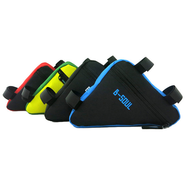 Τριγωνική τσάντα ποδηλάτου σε μαύρο, κόκκινο, κίτρινο και μπλε χρώμα