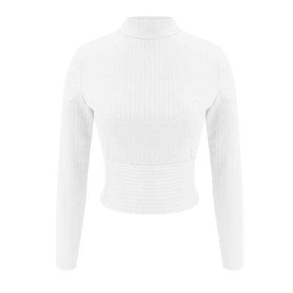 Μοντέρνα γυναικεία μπλούζα με μακριά μανίκια και κορδόνια σε μοβ και λευκό χρώμα