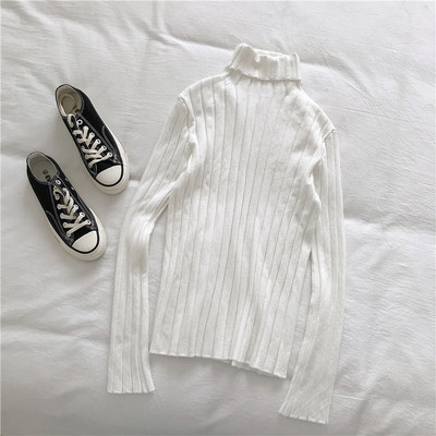 Γυναικείο πουλόβερ σε τέσσερα χρώματα με κολάρο και μακρύ μανίκι