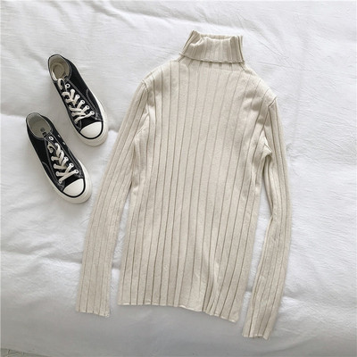 Γυναικείο πουλόβερ σε τέσσερα χρώματα με κολάρο και μακρύ μανίκι