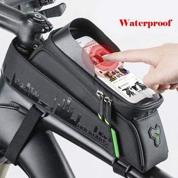 Водоустойчива чанта за велосипед с 5,8-инчов сензорен екран с чувствителен TPU за мобилен телефон в черен цвят