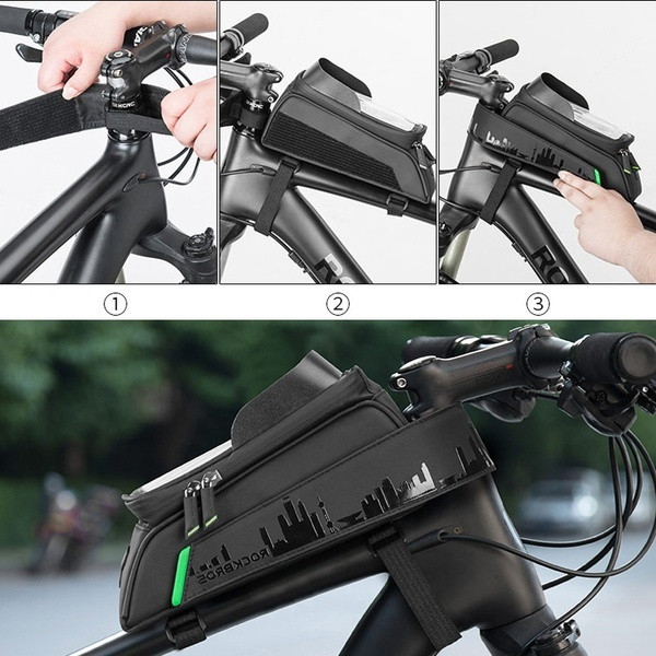 Αδιάβροχη τσάντα ποδηλάτου με οθόνη αφής 5.8 "με ευαίσθητη TPU για μαύρο κινητό