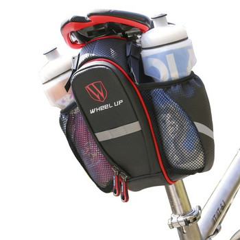 Πολυλειτουργική αδιάβροχη τσάντα ποδηλάτου με χώρο για δύο φιάλες σε κόκκινο και γκρι χρώμα