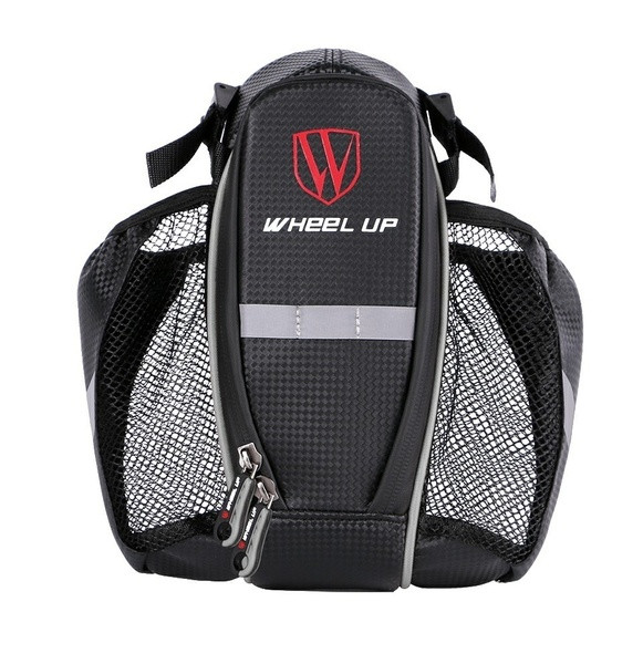 Πολυλειτουργική αδιάβροχη τσάντα ποδηλάτου με χώρο για δύο φιάλες σε κόκκινο και γκρι χρώμα