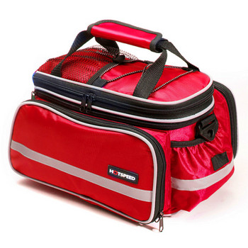 Πολυλειτουργική τσάντα ποδηλάτου υψηλής χωρητικότητας σε μαύρο, κόκκινο και μπλε χρώμα