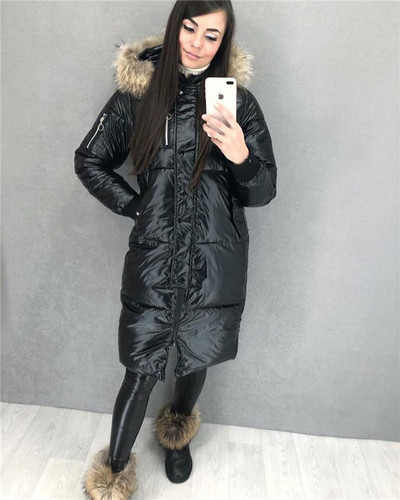 ΝΕΟ μοντέλο χειμωνιάτικο γυναικείο μπουφάν με κουκούλα και γυαλιστερό αποτέλεσμα σε πέντε χρώματα