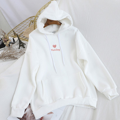 Μοντέρνο γυναικέιο φούτερ με κουκούλα με μακριά μανίκια σε διάφορα χρώματα