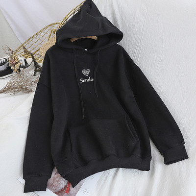 Μοντέρνο γυναικέιο φούτερ με κουκούλα με μακριά μανίκια σε διάφορα χρώματα