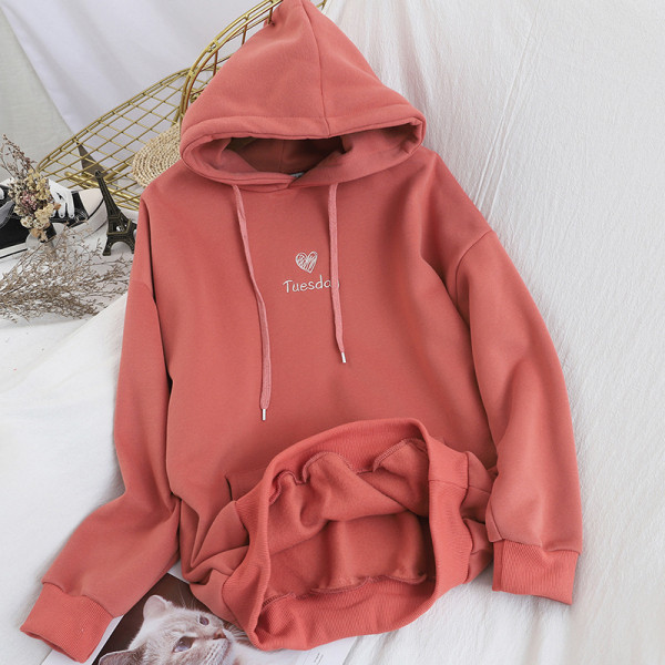 Μοντέρνο γυναικέιο φούτερ με κουκούλα με μακριά μανίκια σε διάφορα χρώματα