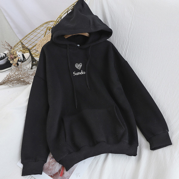 Μοντέρνο γυναικέιο φούτερ με κουκούλα με μακριά μανίκια σε διάφορα χρώματα