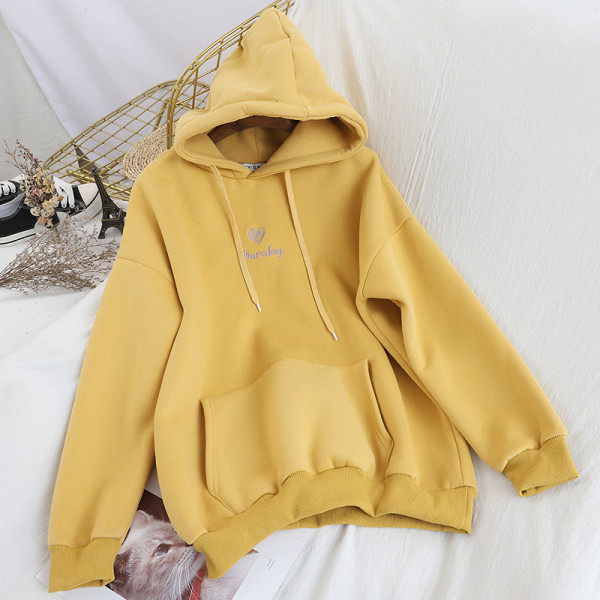 Μοντέρνο γυναικέιο φούτερ με κουκούλα με μακριά μανίκια σε διάφορα χρώματα