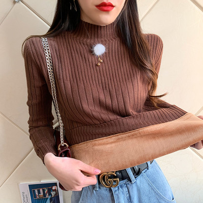 Γυναικείο πουλόβερ σε μπλε, καφέ, μουσταρδή , λευκό και μαύρο χρώμα