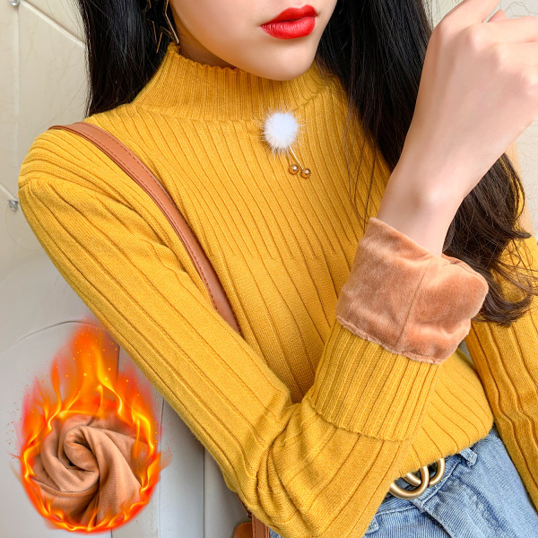 Γυναικείο πουλόβερ σε μπλε, καφέ, μουσταρδή , λευκό και μαύρο χρώμα