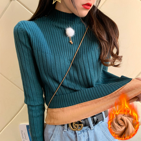 Γυναικείο πουλόβερ σε μπλε, καφέ, μουσταρδή , λευκό και μαύρο χρώμα