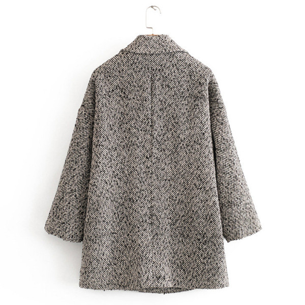 Női tavaszi-őszi kabát szürke színben, gombokkal