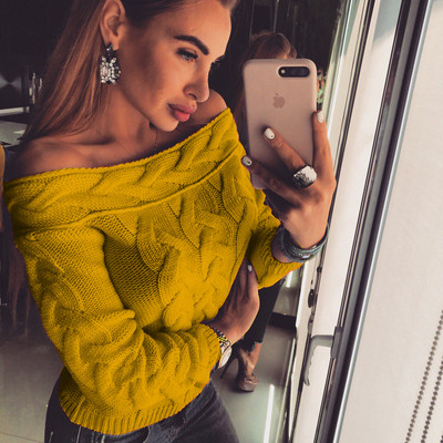 Divatos női kötött pulóver ejtett ujjakkal, nyolc színben