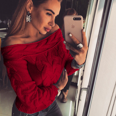 Divatos női kötött pulóver ejtett ujjakkal, nyolc színben