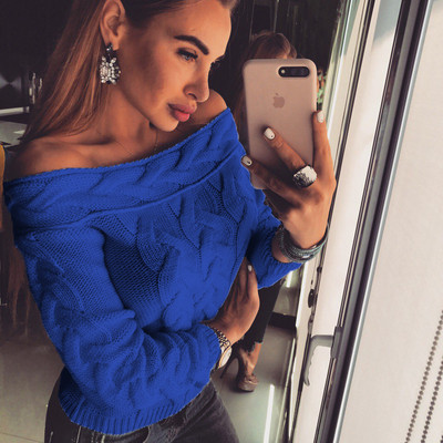 Divatos női kötött pulóver ejtett ujjakkal, nyolc színben