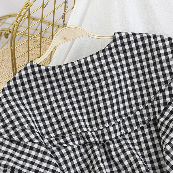 Modern női ing kerek nyakkivágással és széles ujjakkal, két színben