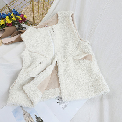 Új modell női puha mellény fehér, bézs, rózsaszín, zöld és barna zsebekkel