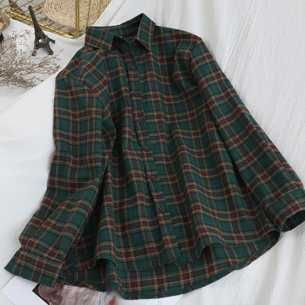 Alkalmi kockás női ing, hosszú ujjú zöld, kék és piros színben