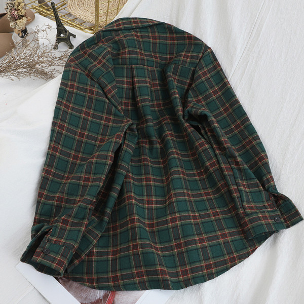 Alkalmi kockás női ing, hosszú ujjú zöld, kék és piros színben