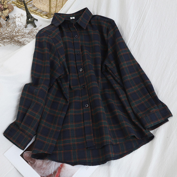 Alkalmi kockás női ing, hosszú ujjú zöld, kék és piros színben