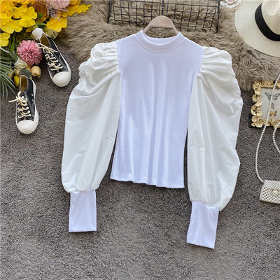 Modern női blúz több színben kerek nyakkivágással, széles ujjakkal