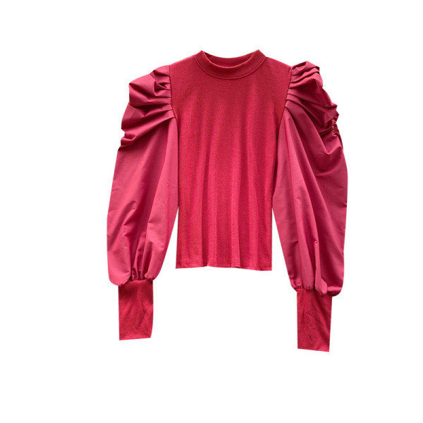 Modern női blúz több színben kerek nyakkivágással, széles ujjakkal