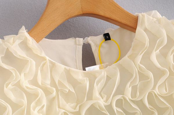 Modern női blúz sifon fürtökkel, fehér és fekete színben