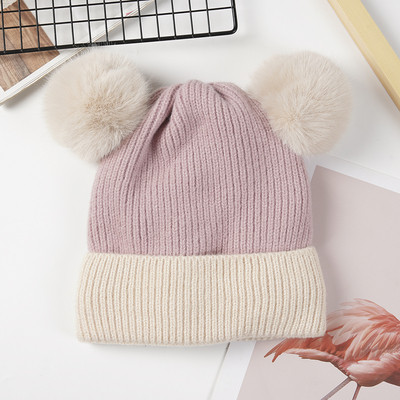 Μοντέρνο χειμωνιάτικο γυναικείο καπέλο χνουδοτό σε μπλε, καφέ, κίτρινο, πράσινο, μαύρο και ροζ χρώμα