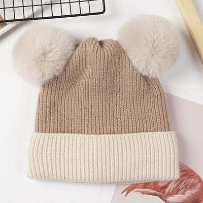 Μοντέρνο χειμωνιάτικο γυναικείο καπέλο χνουδοτό σε μπλε, καφέ, κίτρινο, πράσινο, μαύρο και ροζ χρώμα