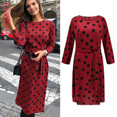 Alkalmi női rövid ruha hosszú ujjal és megkötős piros, kék és fehér színben