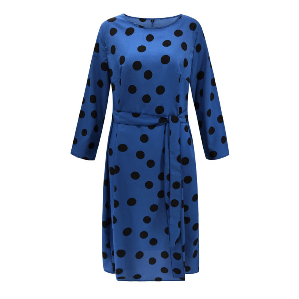 Alkalmi női rövid ruha hosszú ujjal és megkötős piros, kék és fehér színben