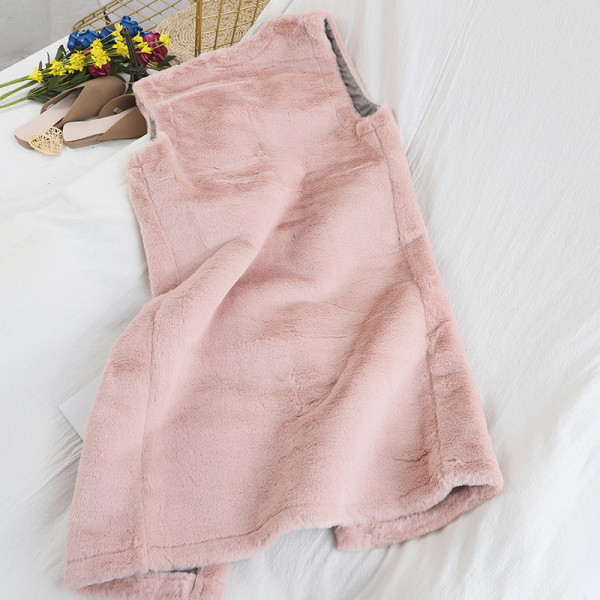 Κομψό μαλακό γυναικείο γιλέκο σε μαύρο, μπεζ, ροζ, μοβ και γκρι χρώμα