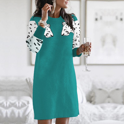 Καθημερινό γυναικείο κοντό φόρεμα σε έξι-χρώματα με μακριά μανίκια