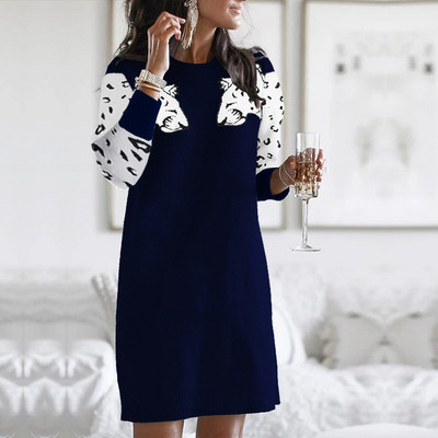 Καθημερινό γυναικείο κοντό φόρεμα σε έξι-χρώματα με μακριά μανίκια