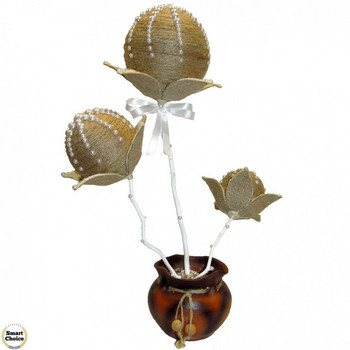 Сувенир - Ръчно изработено цвете с перлички 45 см. Модел DM-9065
