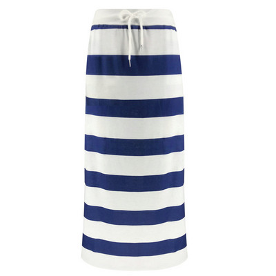 Lezser női csíkos hosszú szoknya, fehér nyakkendővel