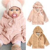 Gyerekkabát kapucnival és hosszú ujjú rózsaszín és barna színben