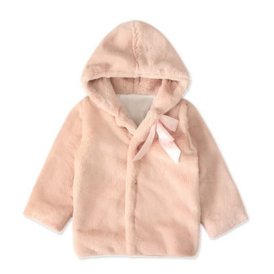 Gyerekkabát kapucnival és hosszú ujjú rózsaszín és barna színben