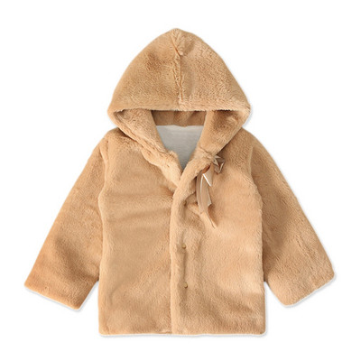 Gyerekkabát kapucnival és hosszú ujjú rózsaszín és barna színben