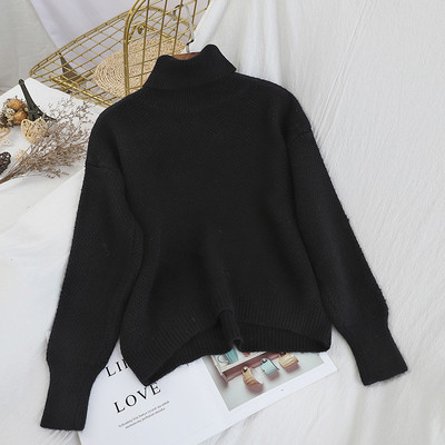 Μοντέρνο γυναικείο πουλόβερ με υψηλό γιακά - σε διάφορα χρώματα