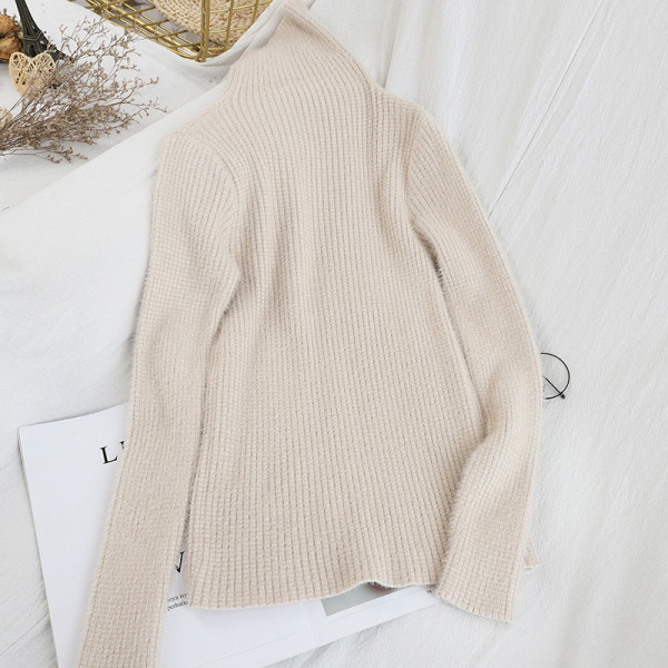 Női alkalmi pulóver magas gallérral - több színben