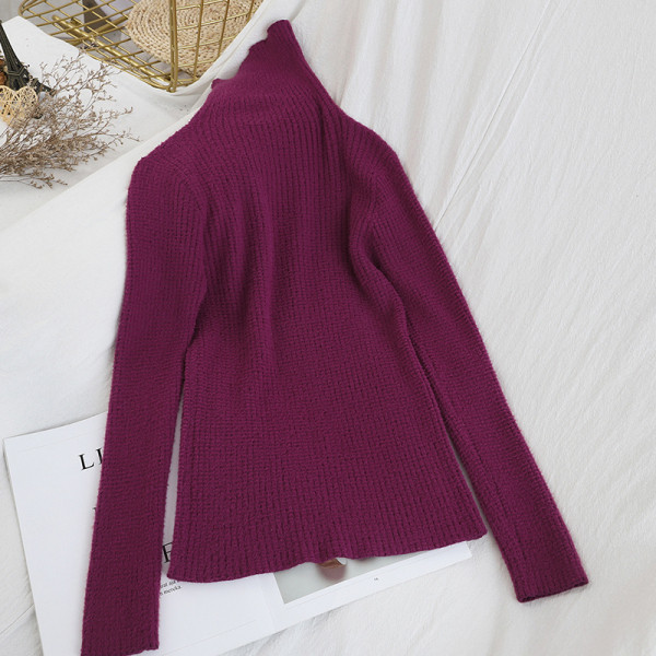 Női alkalmi pulóver magas gallérral - több színben