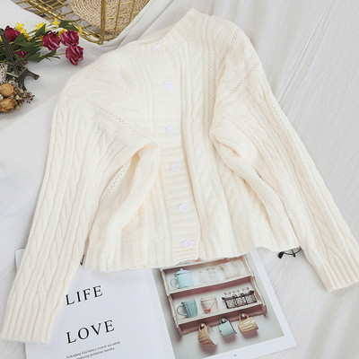 Új modell női kardigán gombokkal és kerek nyakkivágással fehér, sárga, zöld, kék, narancssárga és lila színben