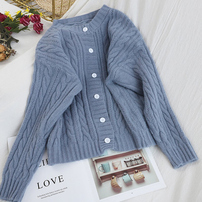 Új modell női kardigán gombokkal és kerek nyakkivágással fehér, sárga, zöld, kék, narancssárga és lila színben